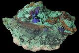 Sparkling Azurite and Malachite Crystal Cluster - Morocco #127522-1